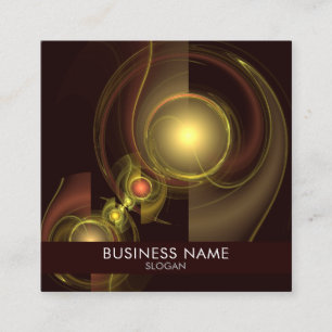 Intimate Connection Golden Energy Abstract Art Square Business Card