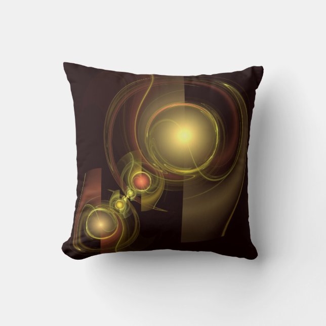 Intimate Connection Golden Energy Abstract Art Throw Pillow (Front)