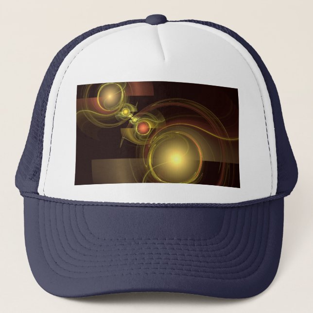 Intimate Connection Golden Energy Abstract Art Trucker Hat (Front)