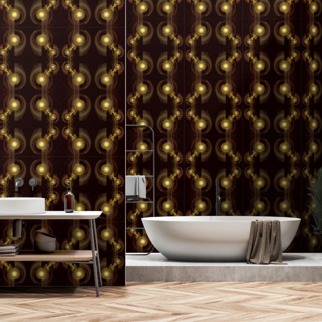 Intimate Connection Golden Energy Abstract Art Wallpaper (Bathroom)