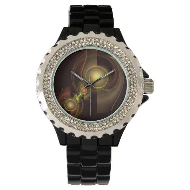 Intimate Connection Golden Energy Abstract Art Watch (Front)