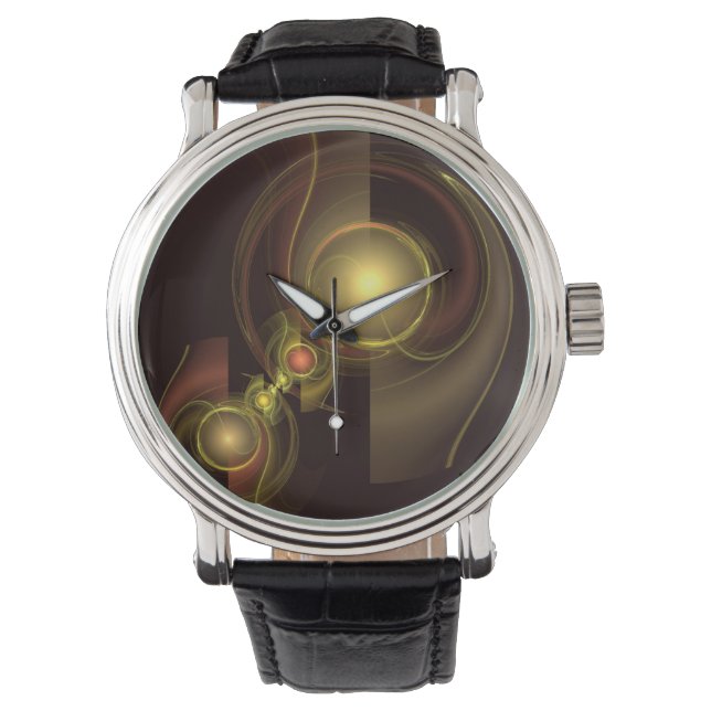 Intimate Connection Golden Energy Abstract Art Watch (Front)