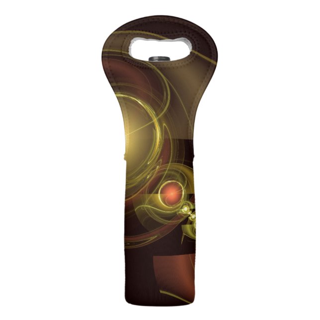 Intimate Connection Golden Energy Abstract Art Wine Bag (Front)