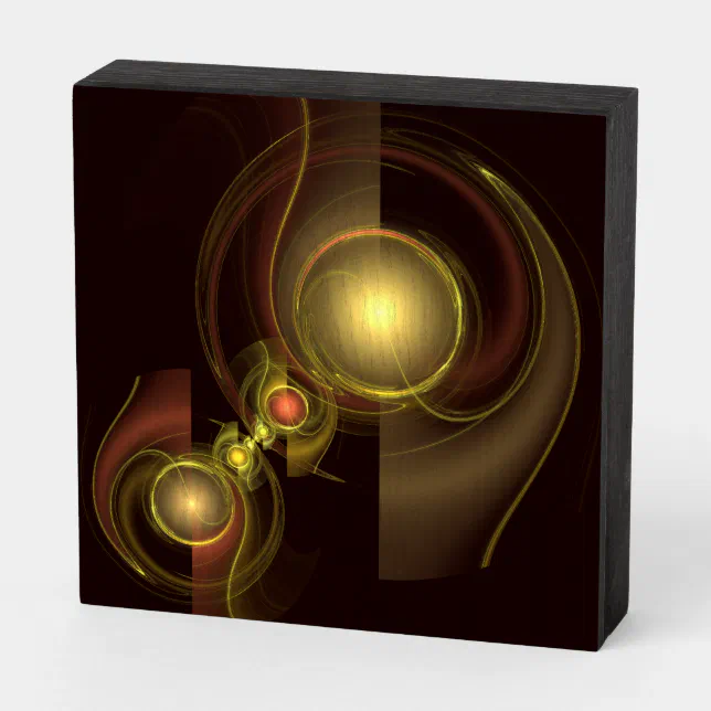 Abstract Intimate Connection Frame Intimate Connection Golden Energy Abstract Art Wooden Box Sign | Zazzle
