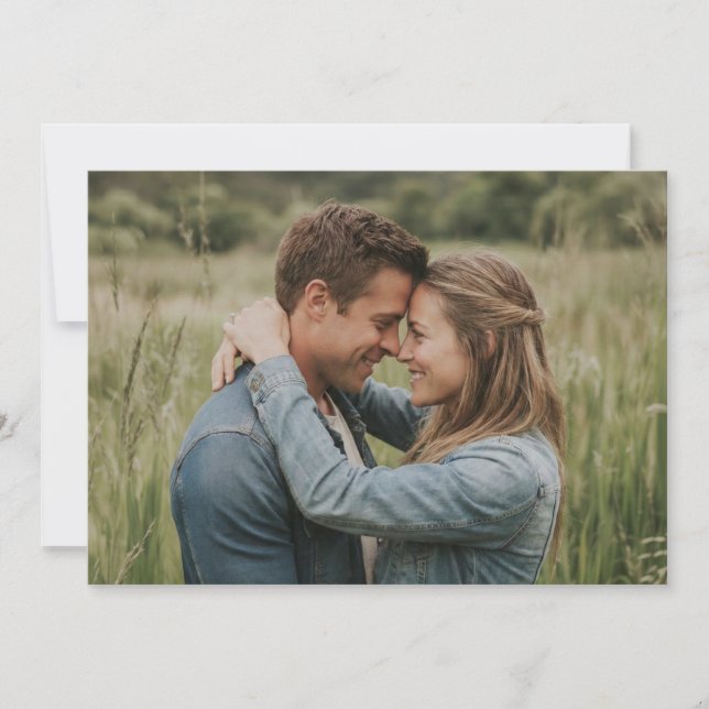 Intimate Earthy Denim Photo Invitation (Front)