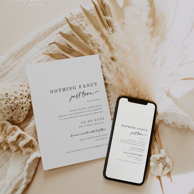 Intimate Wedding Invite Nothing Fancy Just Love (Creator Uploaded)