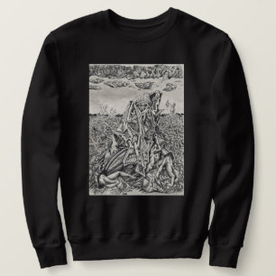 Intimidation, india ink drawing sweatshirt