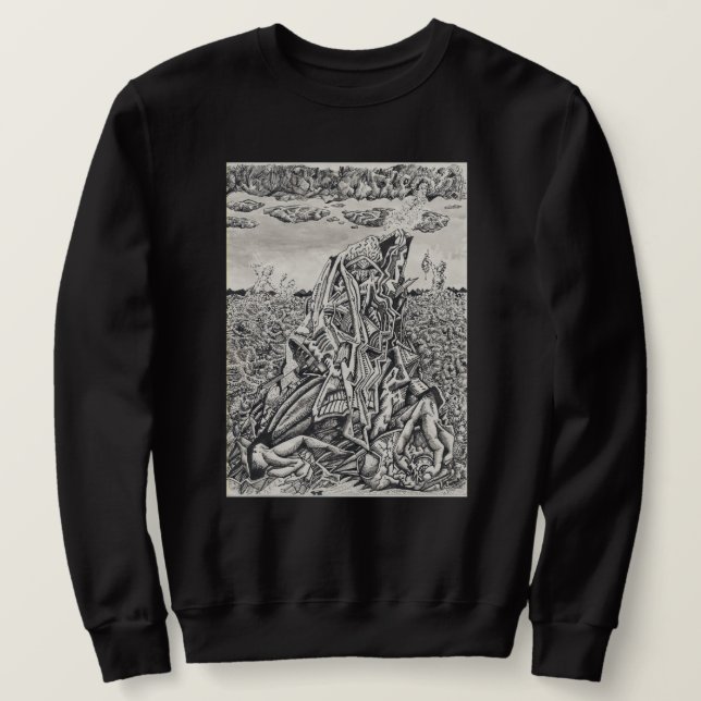 Intimidation, india ink drawing sweatshirt (Design Front)