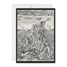 Intimidation, ink drawing Flat Card