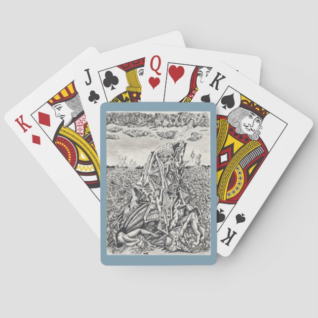 Intimidation, ink drawing Playing Cards (Back)