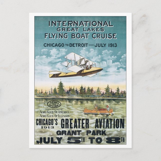 Int'l Great Lakes Flying Boat Cruise Postcard (Front)