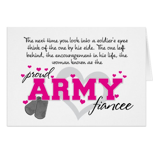Into a Soldier's eyes - Proud Army Fiancee Cards (Front Horizontal)