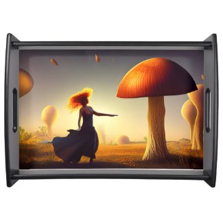 Into Dream . Woman Mushroom Surreal Art 
