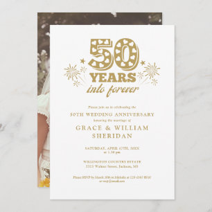 Into Forever 50th Wedding Anniversary Photo Invitation