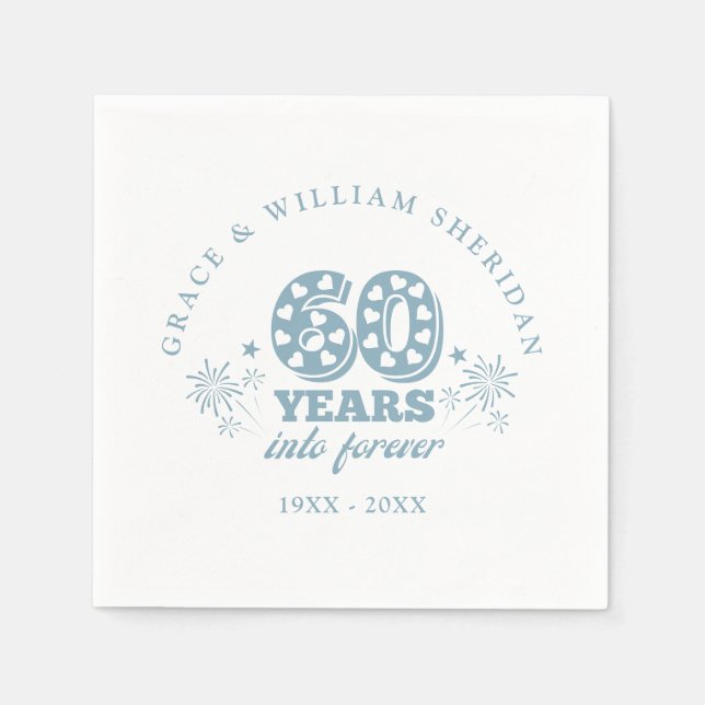 Into Forever 60th Wedding Anniversary Napkins (Front)