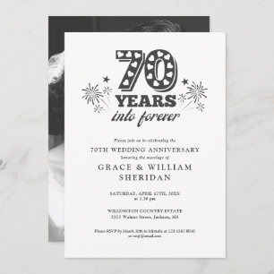 Into Forever 70th Wedding Anniversary Photo Invitation