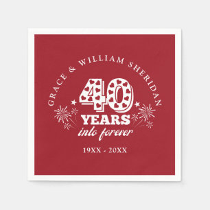 Into Forever Ruby 40th Wedding Anniversary Napkins