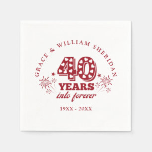 Into Forever Ruby 40th Wedding Anniversary Napkins