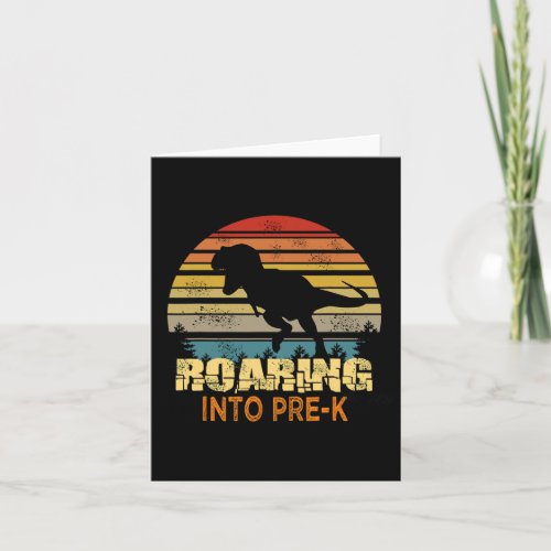 Into Pre_k Dinosaur Back To School First Day Boys  Card