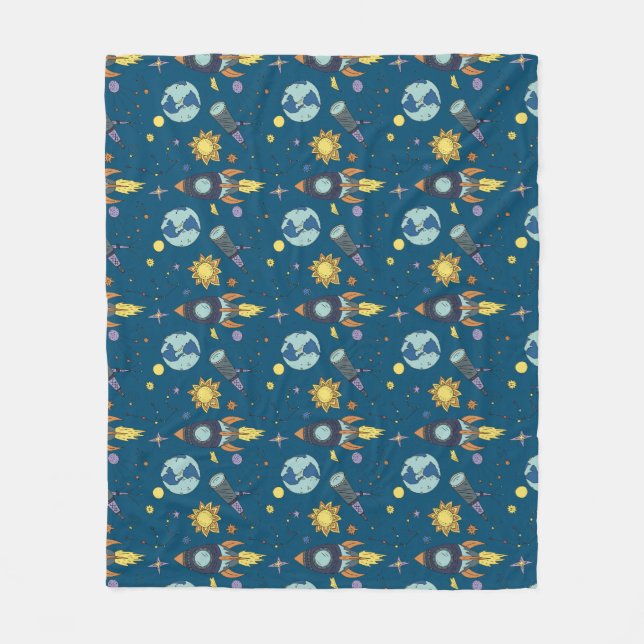 Into Space Cosmos Pattern   Fleece Blanket (Front)