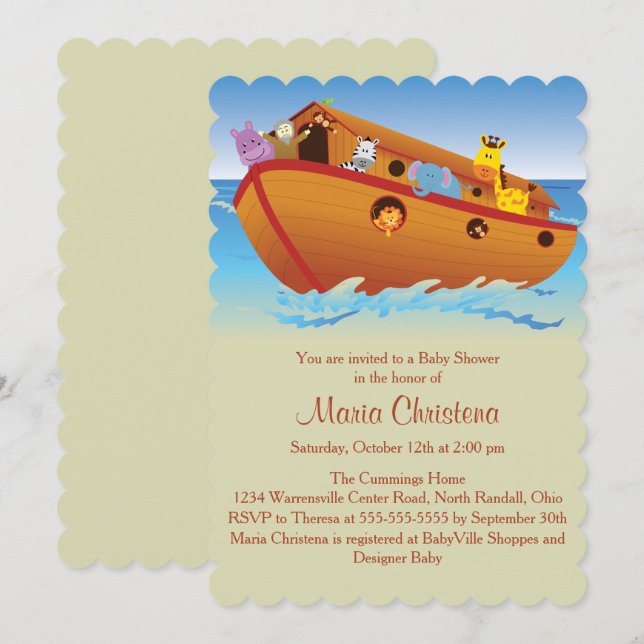 Into The Ark Baby Shower Invitation (Front/Back)