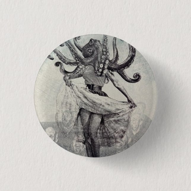 Into the darkness, into the sea. button (Front)