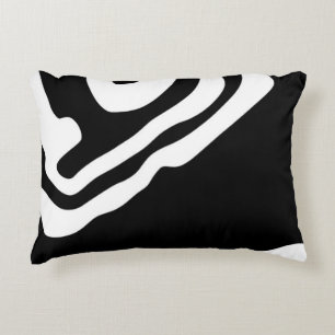 Into the Deep: Abstract Black & White Accent Pillow