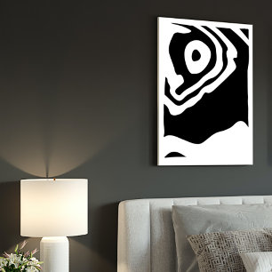 Into the Deep: Abstract Black & White Canvas Print