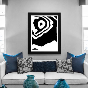 Into the Deep: Abstract Black & White Gallery Wrap