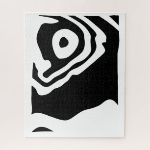 Into the Deep: Abstract Black & White Jigsaw Puzzle
