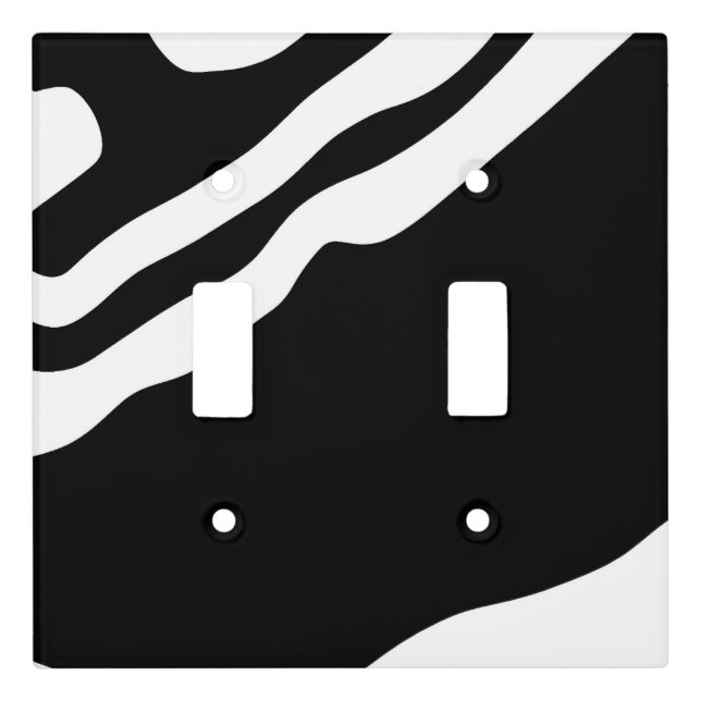 Into the Deep: Abstract Black & White Light Switch Cover (Front)