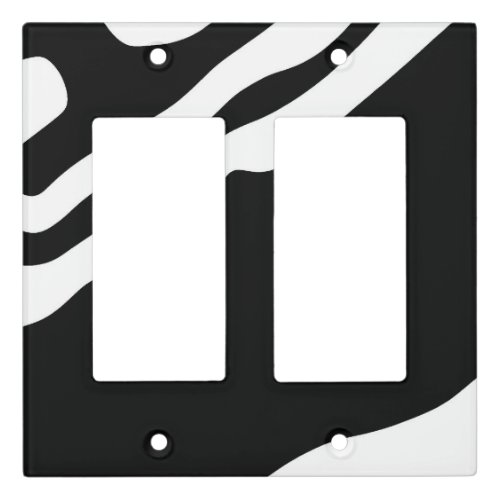 Into the Deep Abstract Black  White Light Switch Cover