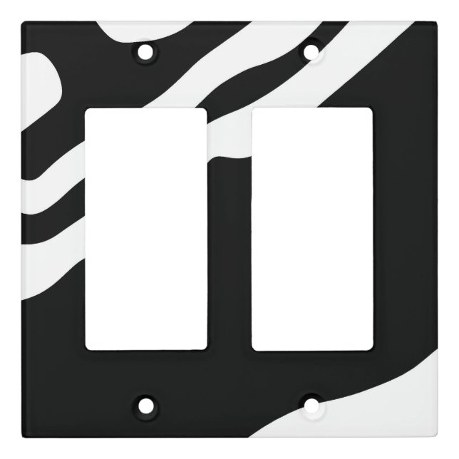 Into the Deep: Abstract Black & White Light Switch Cover (Front)