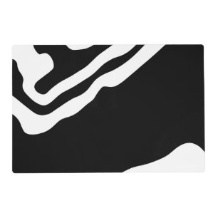 Into the Deep: Abstract Black & White Placemat