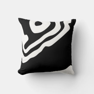 Into the Deep: Abstract Black & White Throw Pillow