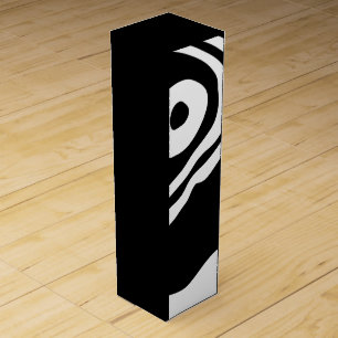 Into the Deep: Abstract Black & White Wine Box