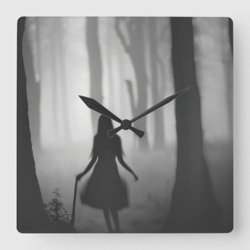 Into the Deep Woods Square Wall Clock