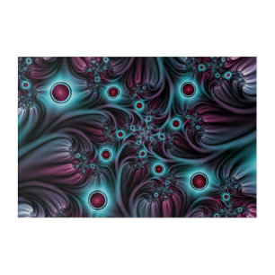 Into the Depth Blue Pink Abstract Fractal Art