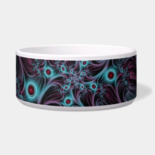 Into the Depth Blue Pink Abstract Fractal Art Bowl