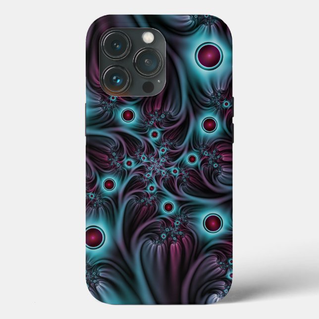 Into the Depth Blue Pink Abstract Fractal Art Case-Mate iPhone Case (Back)