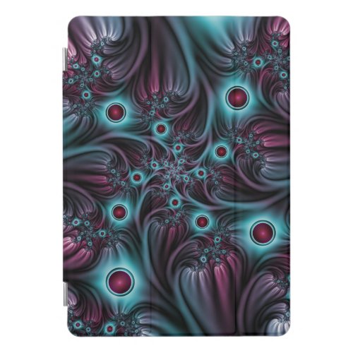 Into the Depth Blue Pink Abstract Fractal Art iPad Pro Cover