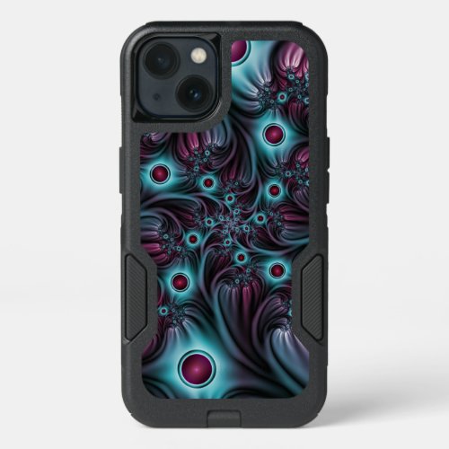 Into the Depth Blue Pink Abstract Fractal Art iPhone 13 Case