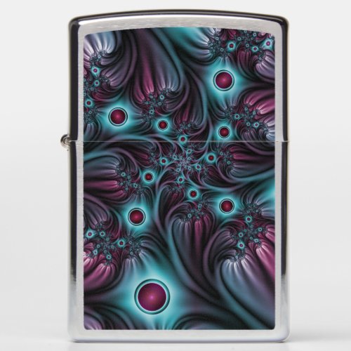 Into the Depth Blue Pink Abstract Fractal Art Zippo Lighter