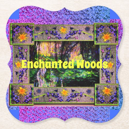 Into the Enchanted Woods Artwork Paper Coaster