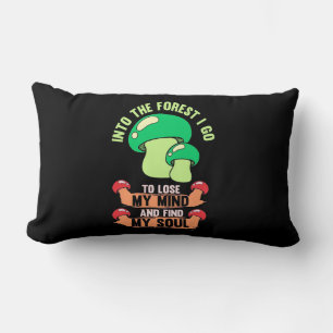 Into The Forest Mushroom Hunter Go Lumbar Pillow
