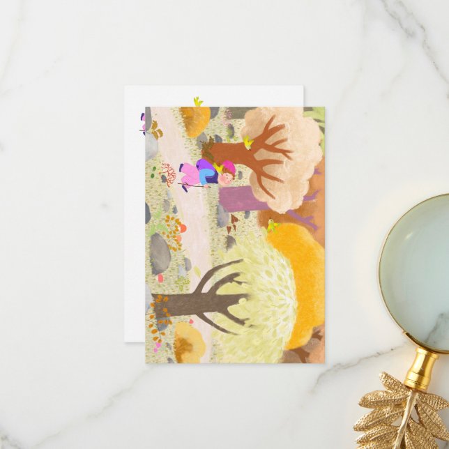 Into the forest note card illustration  (Front/Back In Situ)