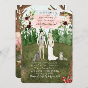 Into The Forest Wedding Invitation -With cats