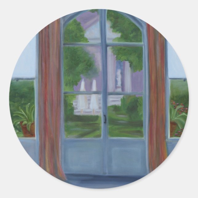 "Into the Garden" Classic Round Sticker (Front)