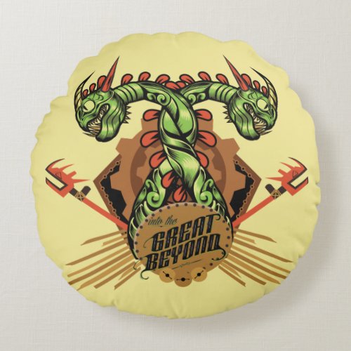 Into the Great Beyond Barf  Belch Tribal Icon Round Pillow
