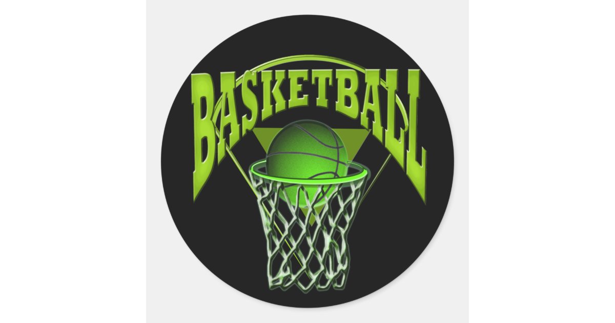 Into The Hoop Basketball and Backboard Classic Round Sticker